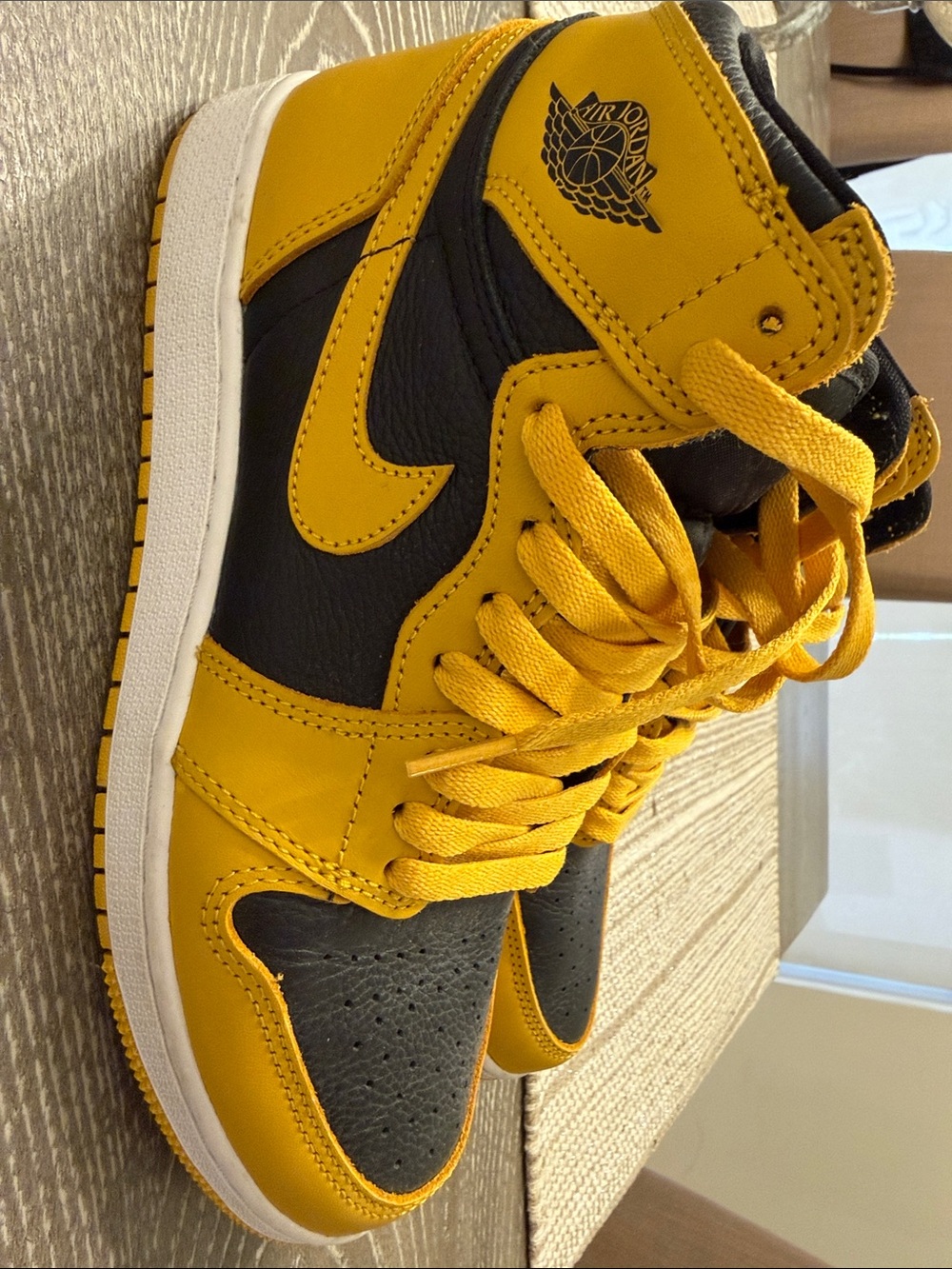 Nike Air Jordan 1 Mid Black and Yellow Women's Sneakers